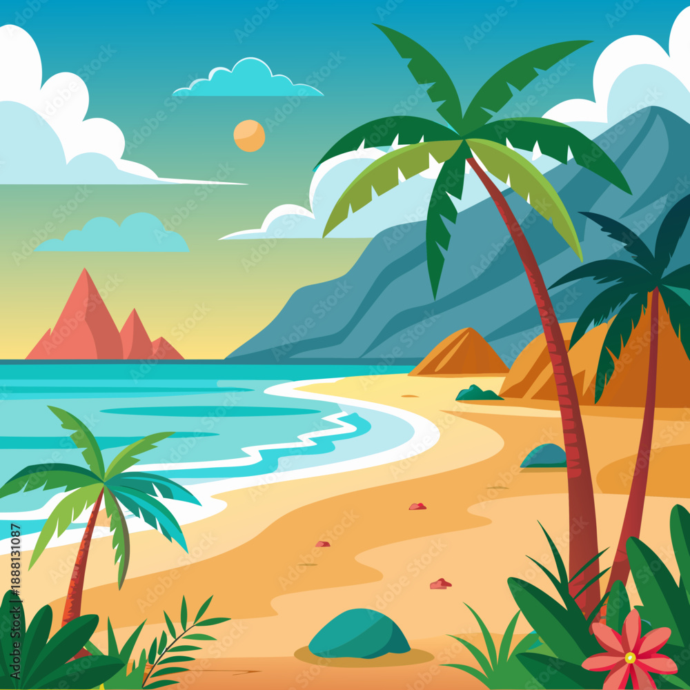 Obraz premium Tropical beach sunset