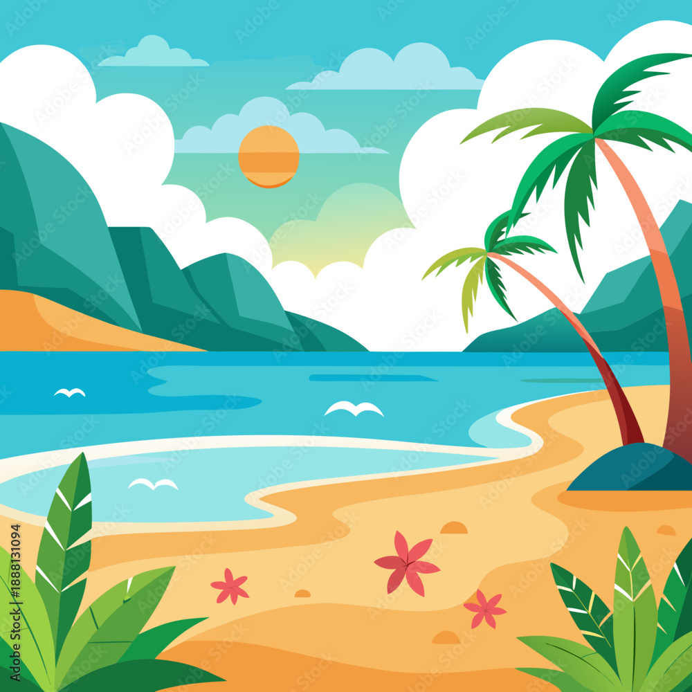 Obraz premium Tropical beach sunset