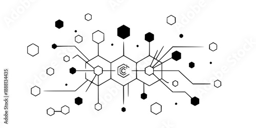 Blockchain Decentralized Security Network Icon