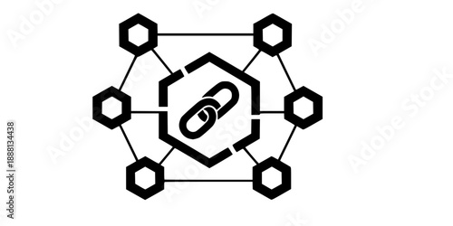 Blockchain Decentralized Security Network Icon