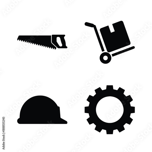 Manual Labour Shovel Silhouette Icon for Construction, Gardening, and Workers Day Illustration