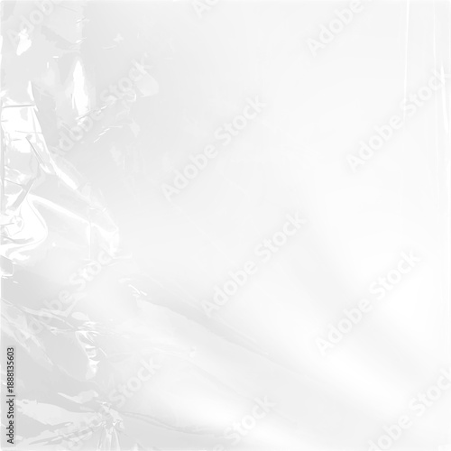Tableau sur toile Crumpled Plastic Wrap Transparent Texture Realistic plastic wrap texture
