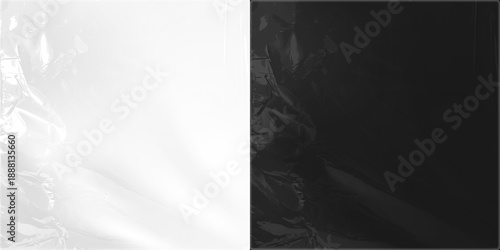 Obraz na płótnie Crumpled Plastic Wrap Transparent Texture Realistic plastic wrap texture