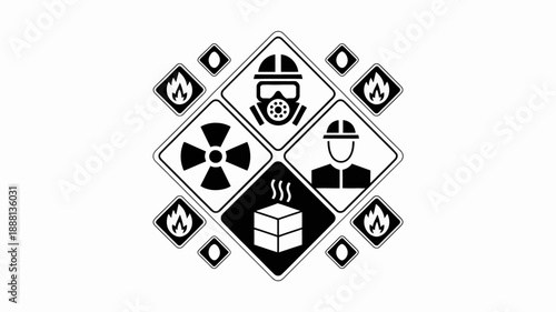 Industrial Safety Symbols Collection for Workplace Guidelines