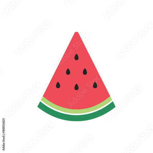 Watermelon Slice on White Background