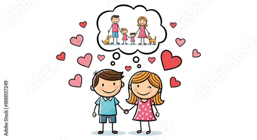 Couple Dreaming of Family and Love.