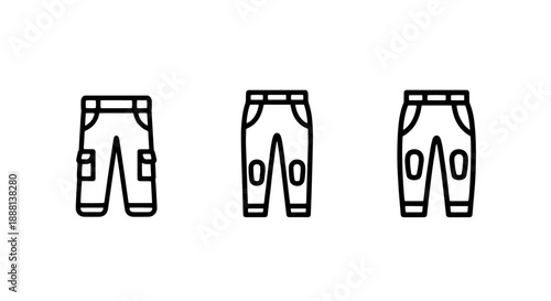 Practical Workwear and Cargo Pants Icons: Durable Clothing with Pockets for Everyday or Outdoor Use