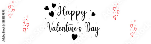 Happy Valentine's Day greeting with cute hearts and dots