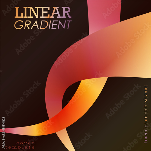Gradient of colorful lines. Colored curvy stripes. Design element, template for postcards, posters, interiors and creative ideas