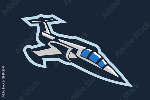 American cold war fighter plane vector illustration. simple aircraft clipart, military equipment.