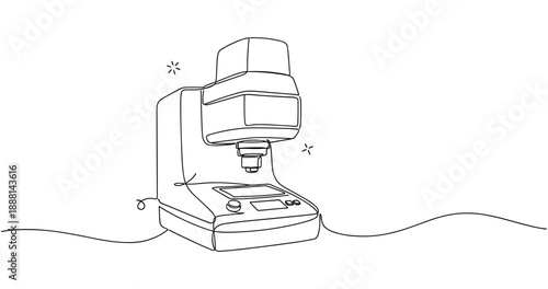 Detailed line drawing of advanced coffee grinder machine. Non editable stroke