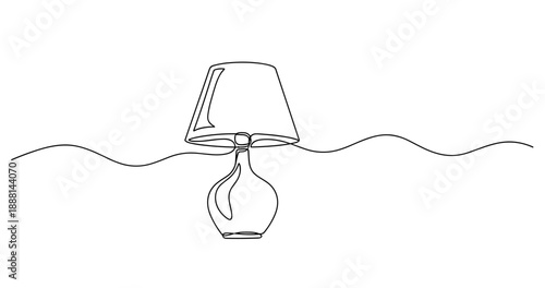 Minimalist line art lamp design with elegant flowing lines. Non editable stroke