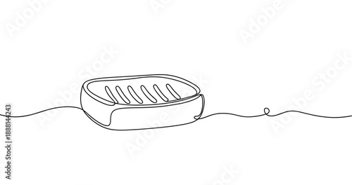 Minimalist line art of soap dish with drainage. Non editable stroke