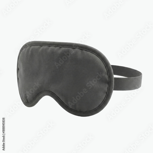 Gray sleep mask angled view on white