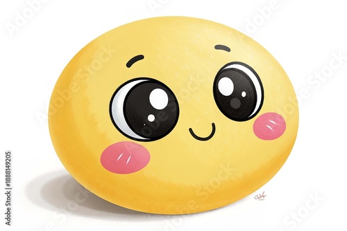 Vector flat emoticon icon illustration on white background