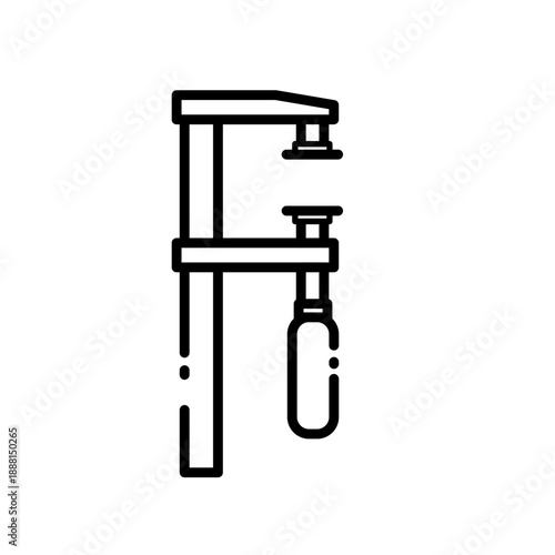 Clamp tool line vector icon