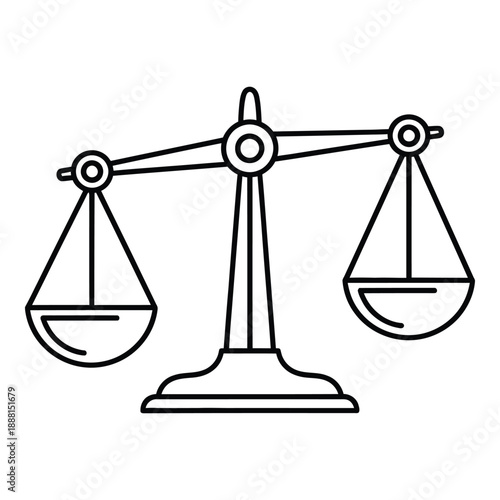 Justice Balance Scale Line Icon, Law and Legal Equality Vector