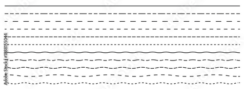 Lines, waves, zigzag, borders.  Geometric line collection. Vector illustration