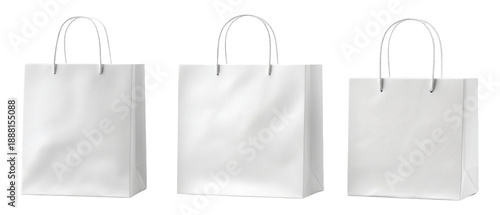 Collection of Blank Shopping Bags with Handles for Creative Use