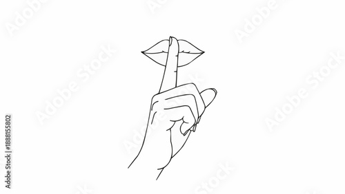 Finger to lips gesture for silence and secrecy.