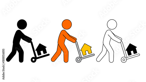 People moving houses: a depiction of relocation and property transport