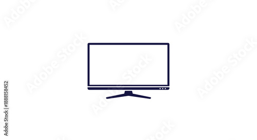 Modern Flat Screen Television on Stand.
