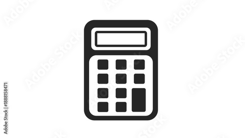 Simple Black and White Calculator Icon.