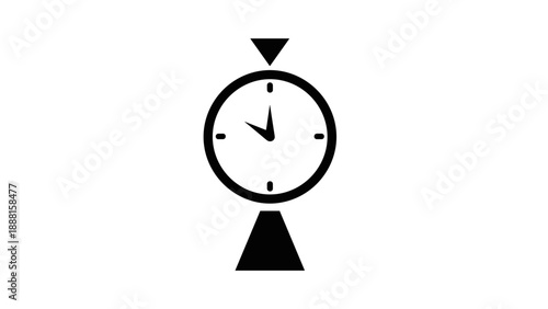 Simple Black and White Clock Face.