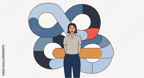 Trapped In Daily Routine And Productivity Burnout Concept illustration