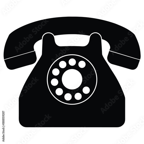 Vintage rotary dial telephone icon vector illustration on background