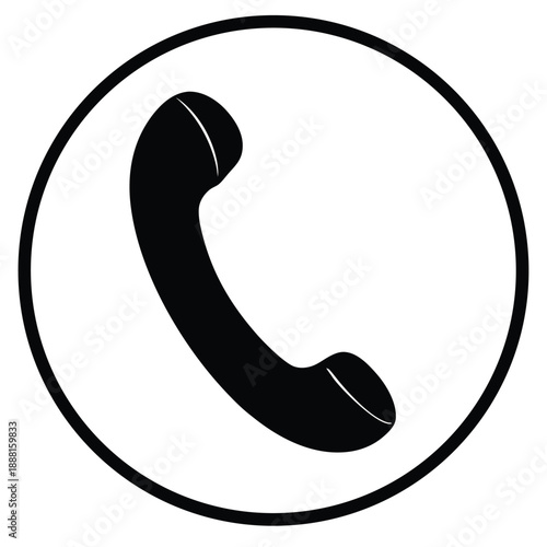 Telephone handset receiver in circle icon vector illustration background
