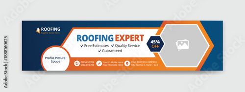 Professional Roofing Expert LinkedIn Cover Banner Template