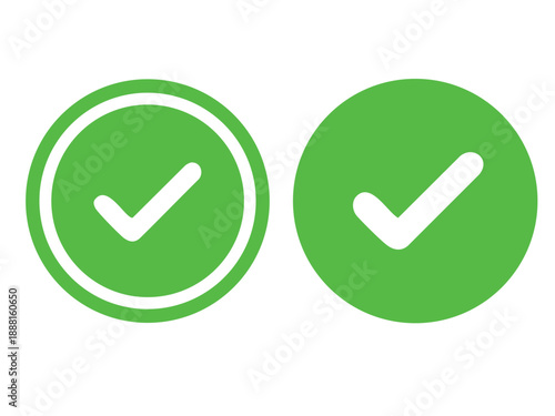 Green check mark icons tick symbols in green circle . Represents confirmation, approval, success, or completed tasks or status. for web, checklists, and task completion projects