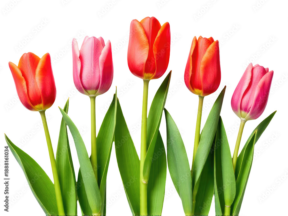 Fototapeta premium Fresh tulips in a decorative vase, perfect for interior design or floral arrangement inspiration