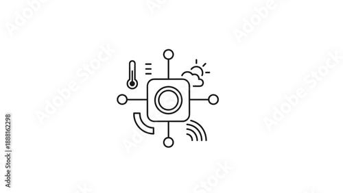Simple Line Icon of Microchip Technology.