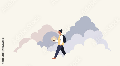 Lost But Learning And Personal Growth Process illustration