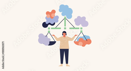 Managing Inner Chaos And Emotional Regulation Concept illustration