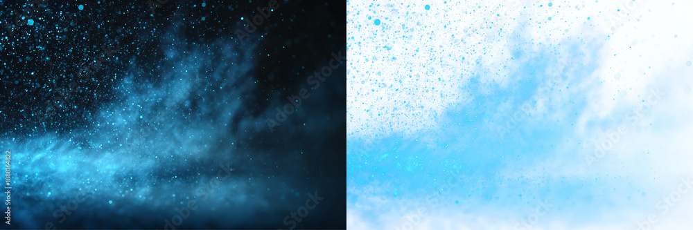 Obraz premium Blue Light Particle Mist with Soft Glow Haze Isolated Transparent PNG Overlay