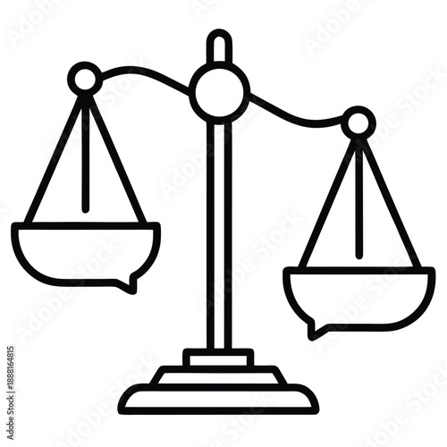 balance scale with two empty plates on either side  equal weight
