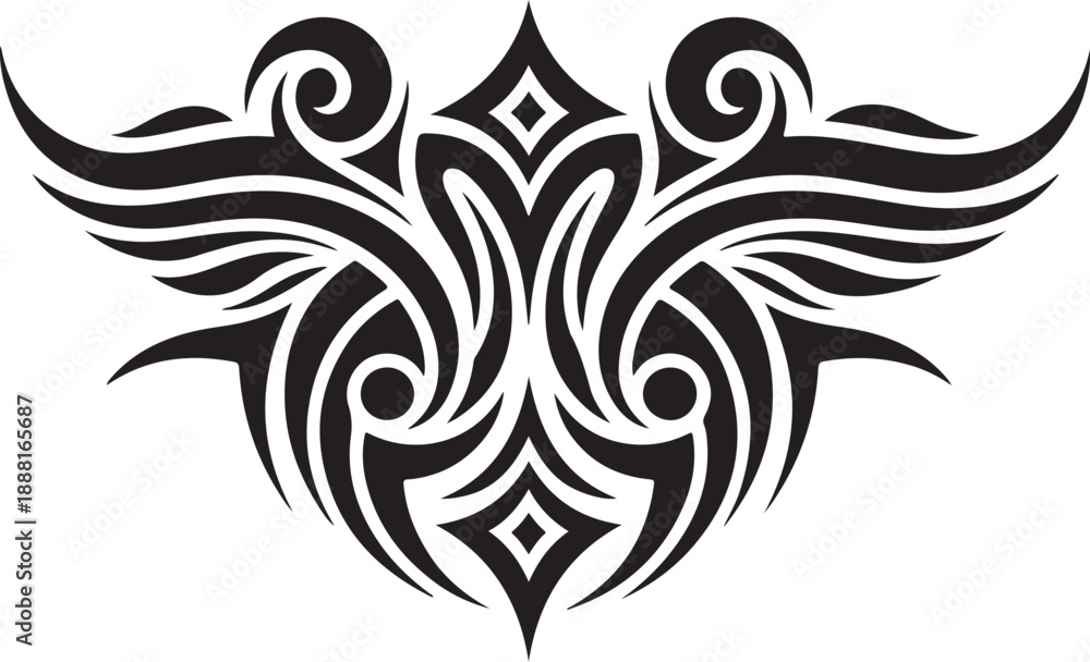 Fototapeta premium Tribal Phoenix Wing Tattoo Design