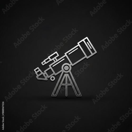 Modern telescope for stargazing and astronomy research in sleek design