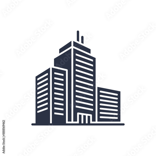 City Building Icon Set: Modern Skyscraper and Corporate Towers Vector Graphic