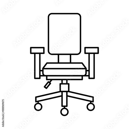 Adjustable Ergonomic Office Chair Icon Line Art Representation