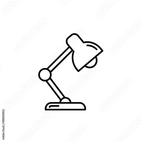 Adjustable Desk Lamp Icon Line Art Outline