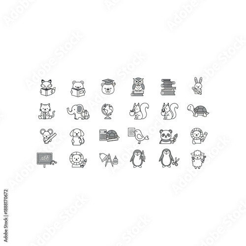 Various animals and pets are depicted in different scenes and activities.