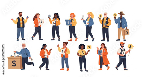 Diverse Group of People Holding Smartphones and Other Items.