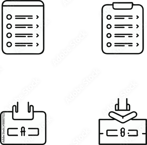  free plan, premium plan, upgrade plan, downgrade plan, clean black and white line art, vector style, consistent stroke width, minimal design 1.