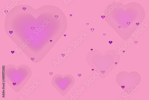 Background Overlay Soft pink hearts with romantic glow on transparent background. Used in Valentine's Day themed visuals, dreamy overlays and emotional design elements