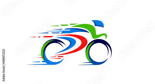 Colorful abstract bicycle logo design element.
