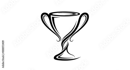 Simple black and white illustration of a trophy cup.